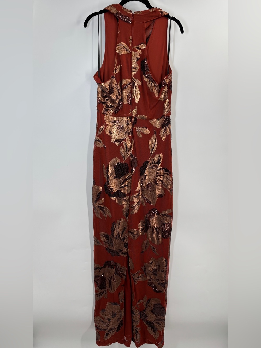 Donna Karan New York Floral Sequined Sleeveless Cowlneck Gown - Picture 8 of 8